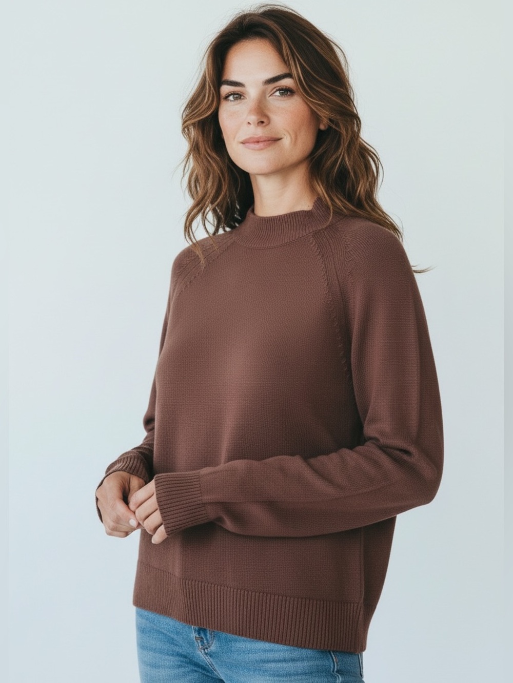 Quince Brown Crewneck Sweater, size M
